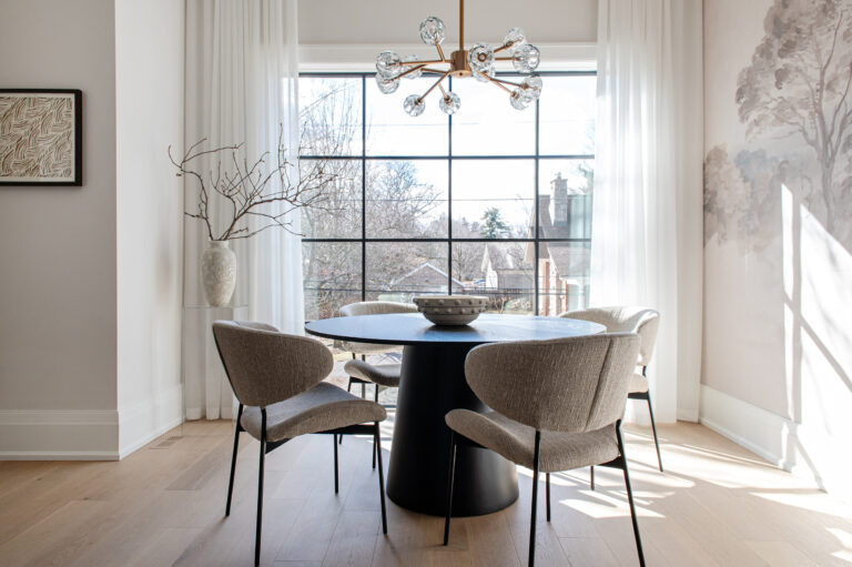 Breakfast nook with floor-to-ceiling window